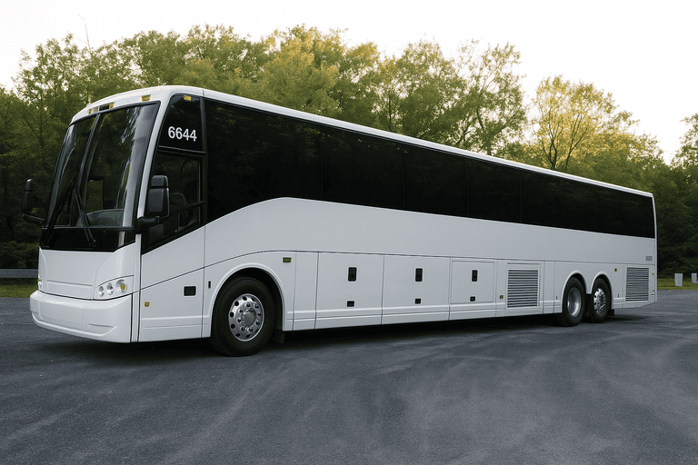 exterior of Charter Bus Rental Euless coach bus