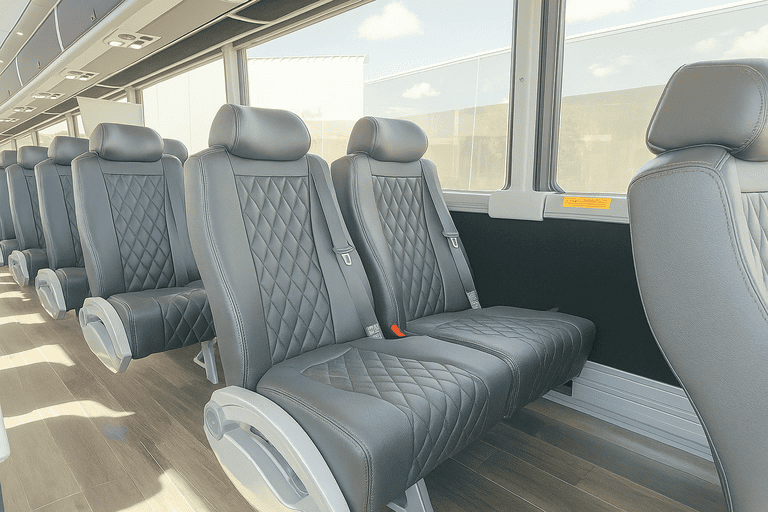 interior of Charter Bus Rental Euless charter bus